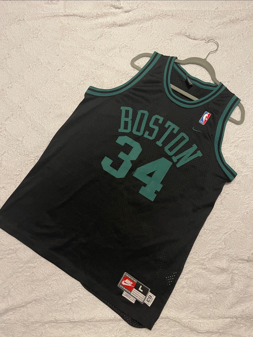 Nike vintage Black and Green Boston #34 PIERCE NBA Jersey